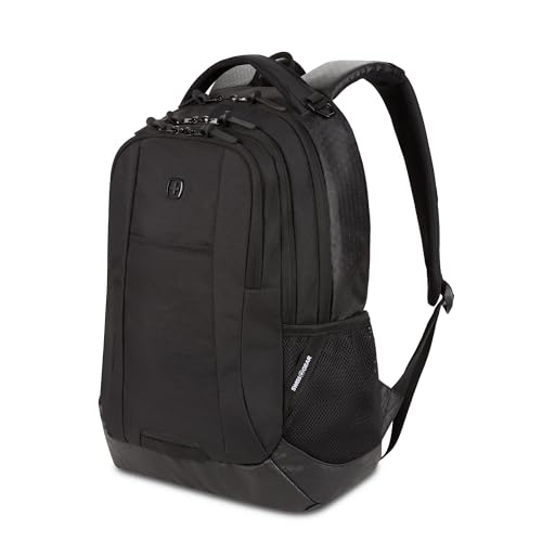 SWISSGEAR حقيبة ظهر لابتوب سويس جير سيسيل 5505، أسود هكس، 18 إنش - Image 1