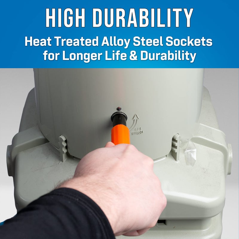 Jonard Tools M-216C/EX, Impact Resistant Hex Can Wrench with 7/16" and 3/8" Hex Sockets and Ergonomic Handle, 1" Diameter , 7" Length, Outer - Image 4