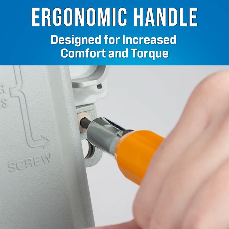 Jonard Tools M-216C/EX, Impact Resistant Hex Can Wrench with 7/16" and 3/8" Hex Sockets and Ergonomic Handle, 1" Diameter , 7" Length, Outer - Image 1