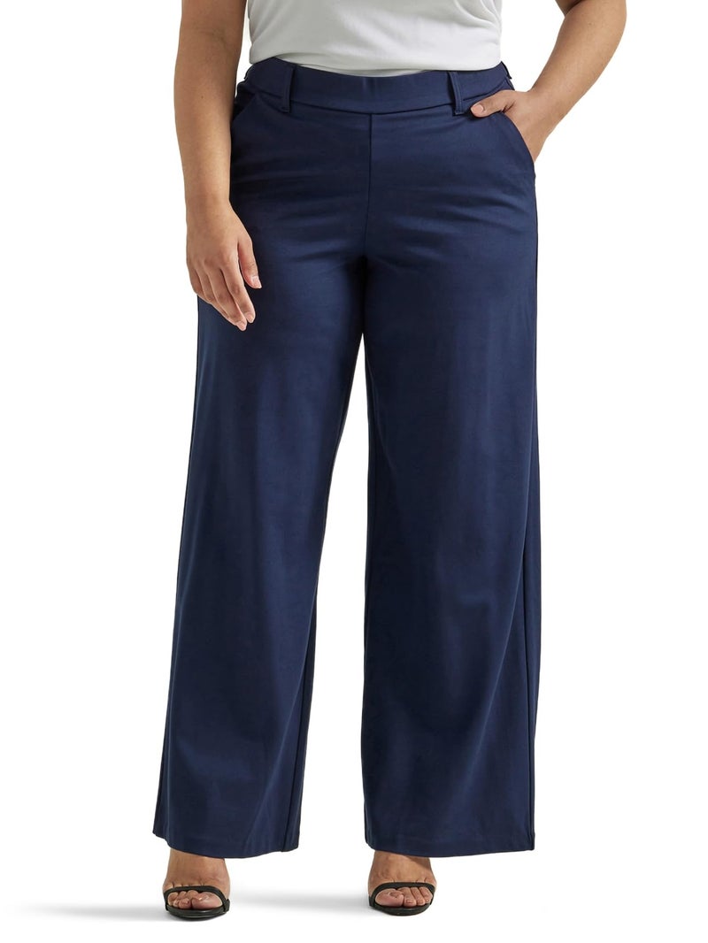 Lee Women's Plus Size Ultra Lux Comfort Any Wear Wide Leg Pant Emperor Navy 20 Plus - Image 1