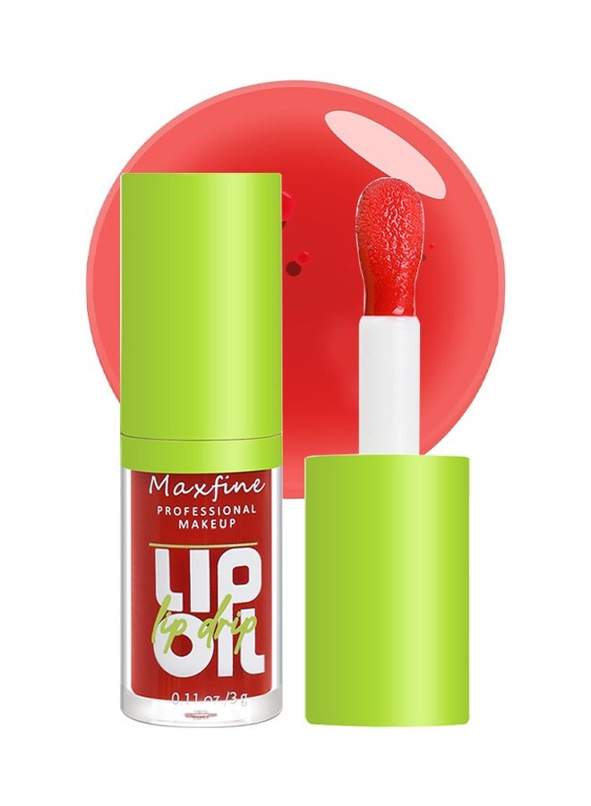 ماكس فاين زيت شفاه رأس فرشاة كبير ، فائق الترطيب والتغذية ، زيت توهج شفاه لامع ناعم ولامع ، ملمع شفاه ملون لامع ونباتي ، تركيبة غير لزجة - Image 1