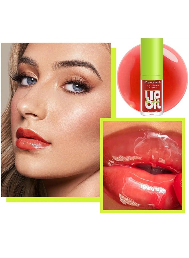 ماكس فاين زيت شفاه رأس فرشاة كبير ، فائق الترطيب والتغذية ، زيت توهج شفاه لامع ناعم ولامع ، ملمع شفاه ملون لامع ونباتي ، تركيبة غير لزجة - Image 5