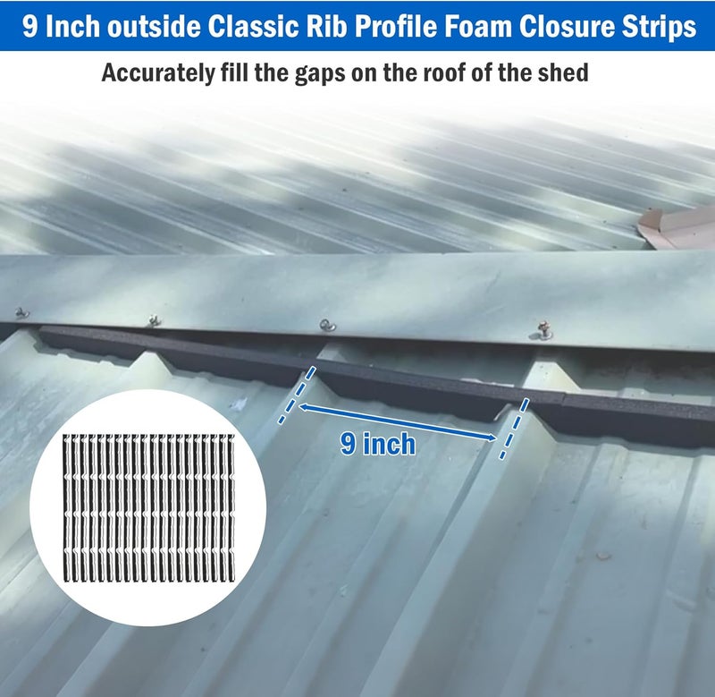 Sthovd 9-Inch Outside Foam Closure Strips for Metal Roofs - 20 Pcs - Image 2