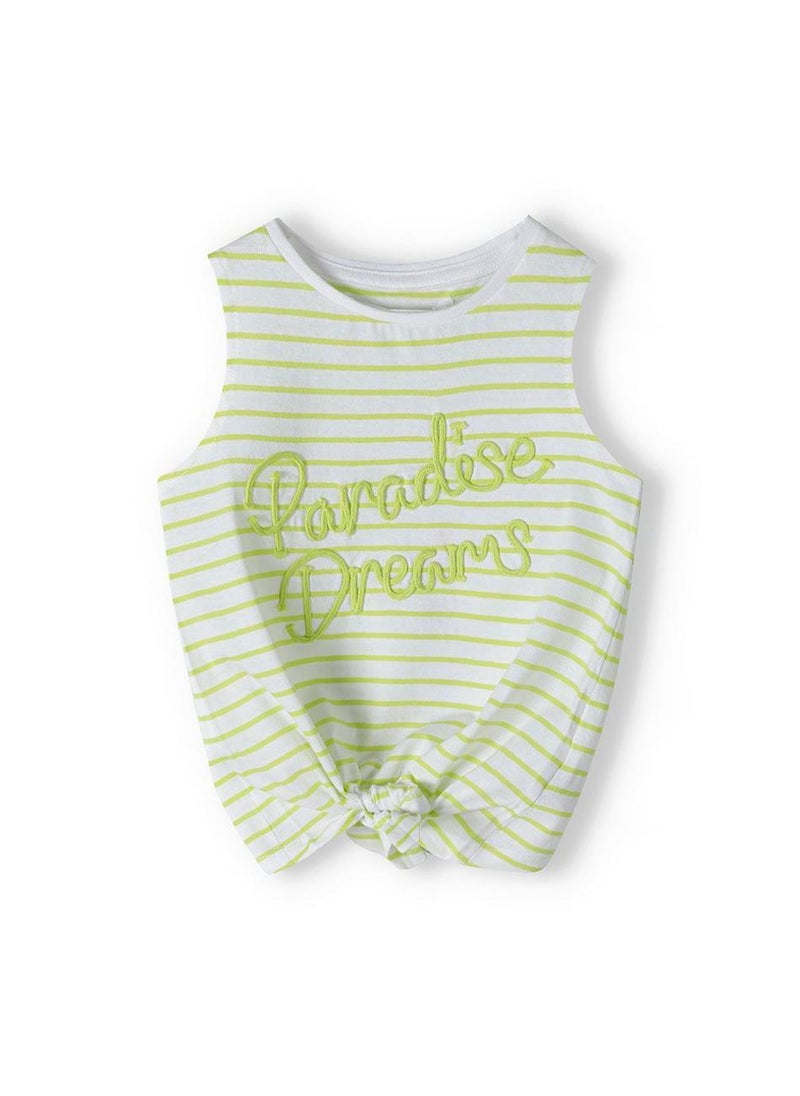 MINOTI Girls Sleeveless Striped Top with Front Knot  - Image 2
