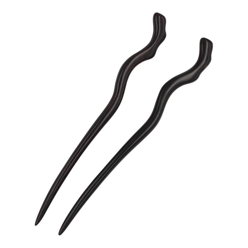 REAL SIC  Sandalwood Hair Sticks for Women  Set of 2  Sustainable Retro Boho Fashion ChopsticksWood Hair Pins for Long Hair Hike