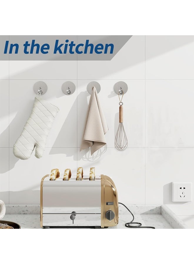 DUNISO 8-Pieces Self Adhesive Hooks for Hanging,Waterproof 304 Stainless Steel Hooks for Hanging Coat,Hat,Robe or Towel ,Single Organizer for Bathroom and Kitchen - Image 4