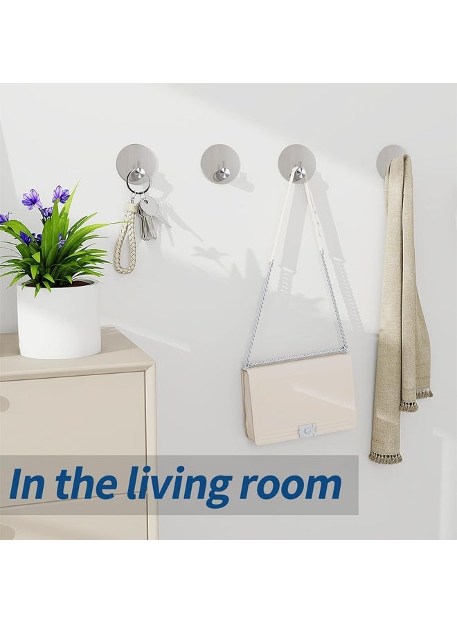 DUNISO 8-Pieces Self Adhesive Hooks for Hanging,Waterproof 304 Stainless Steel Hooks for Hanging Coat,Hat,Robe or Towel ,Single Organizer for Bathroom and Kitchen - Image 3