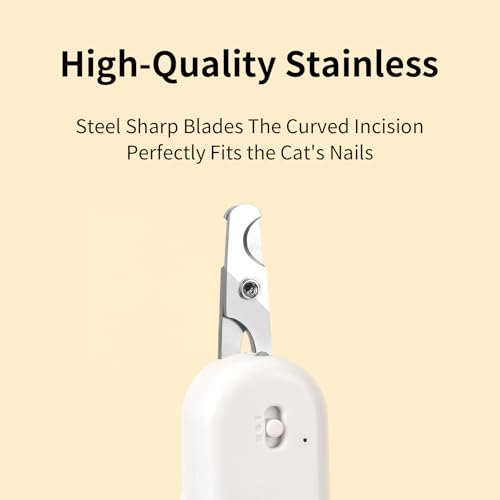 PAKEWAY Pet Nail Clipper with LED & -U-V Light, Cat Claw Trimmer with Ultra Bright LED Light for Nail Bloodline to Avoid Over Cutting, Sharp Angled Blade Grooming Tool for Dog Cat Rabbit Small Animals - Image 4
