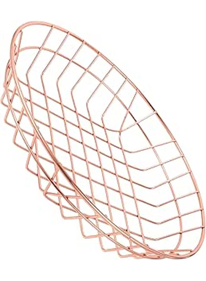 Large Rose Gold Wire French Fry Basket For Serving Snacks And Fries - Image 1