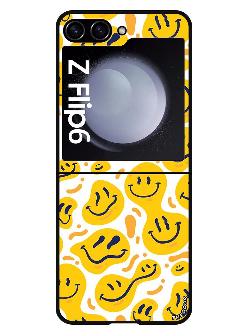 Theodor Protective Case Anti Scratch Shock Proof Bumper Cover For Samsung Galaxy Z Flip 6 Smileys Yellow - Image 1
