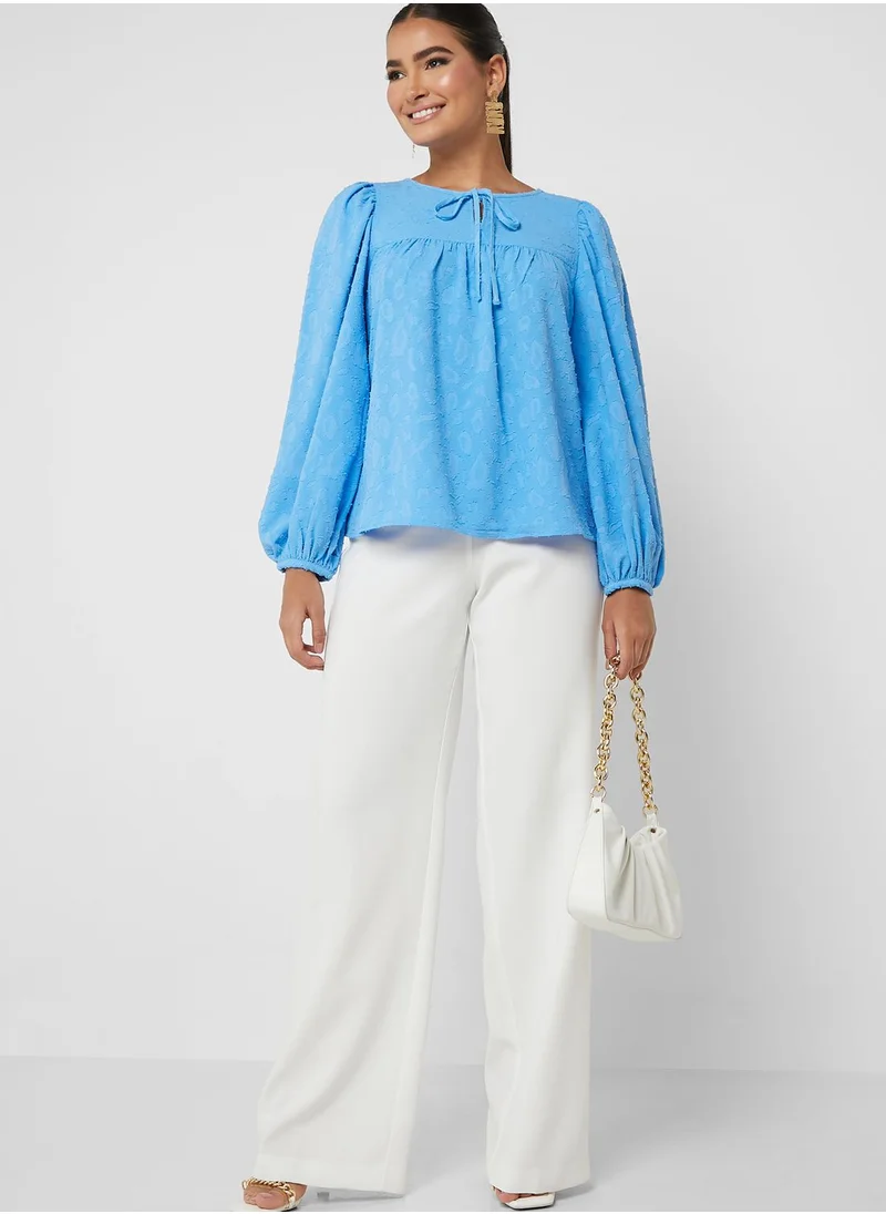 VERO MODA Keyhole Neck Puff Sleeve Top