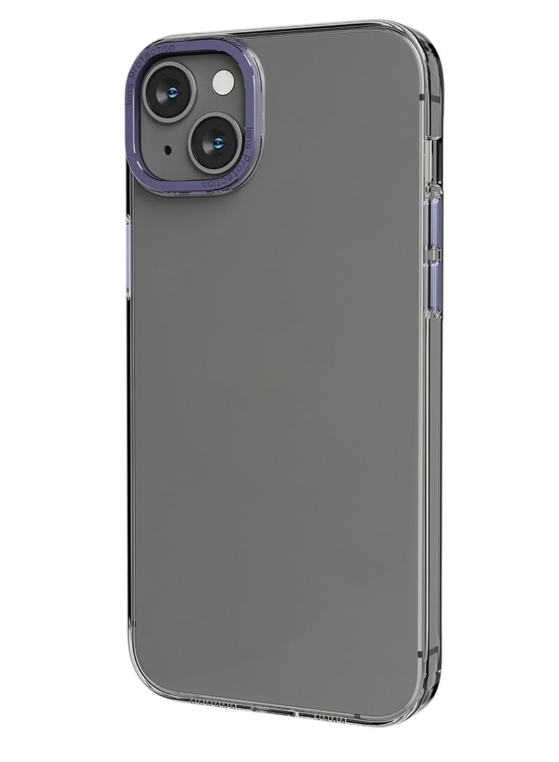 LEVELO iPhone 14 Plus Case 6.7inch Sensa Clear Back Cover with Metal Camera Ring / Lifted Ring Case / Slim Profile / Easy Snap-On / Drop & Bumper Protection / Anti-Shock / Sensa Clear Back Case - Clear/Purple - Image 2