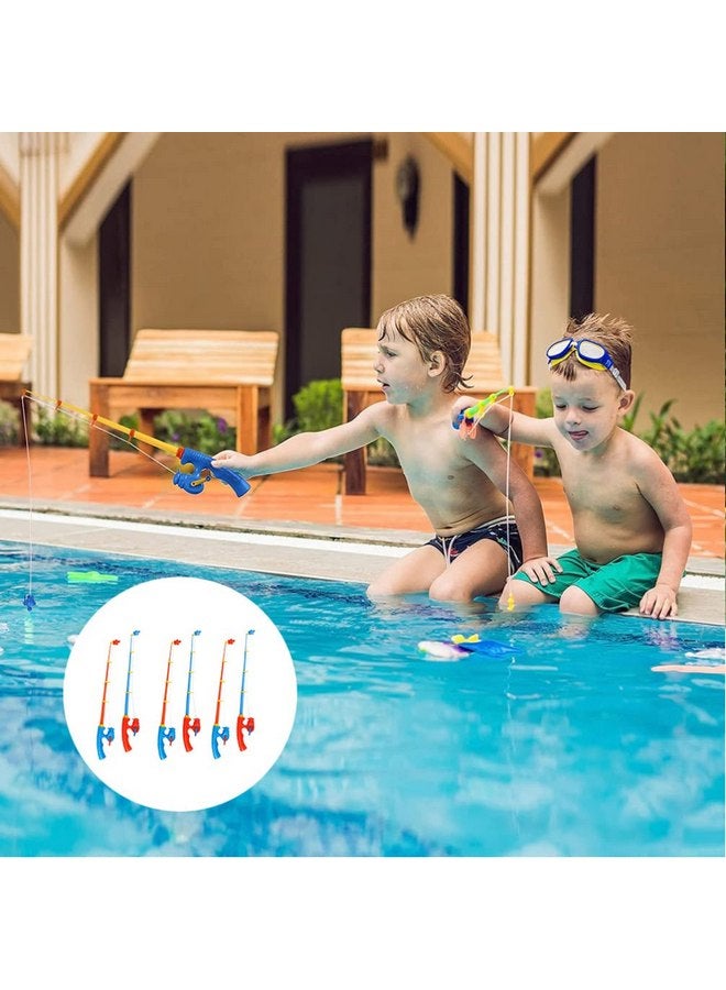 Toyvian Toddler Toy Kids Magnetic Fishing Rod Toy: 6pcs Plastic Fishing Toy Pole Floating Fishing Game Rod Bathtime Carnival Toddler Education Teaching Toy (Random Color) Toddler Tub Toys - Image 4