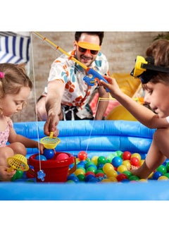Toyvian Toddler Toy Kids Magnetic Fishing Rod Toy: 6pcs Plastic Fishing Toy Pole Floating Fishing Game Rod Bathtime Carnival Toddler Education Teaching Toy (Random Color) Toddler Tub Toys  - Image 2