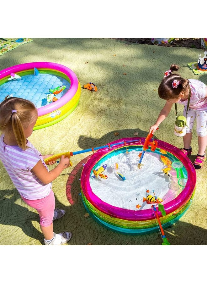 Toyvian Toddler Toy Kids Magnetic Fishing Rod Toy: 6pcs Plastic Fishing Toy Pole Floating Fishing Game Rod Bathtime Carnival Toddler Education Teaching Toy (Random Color) Toddler Tub Toys - Image 3