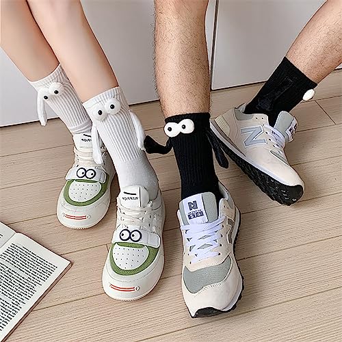 Smilelife 2 Pairs Magnetic Holding Hands Socks - Funny Gifts for Women & Men, Couples, Teens, Friends (White) - Image 4