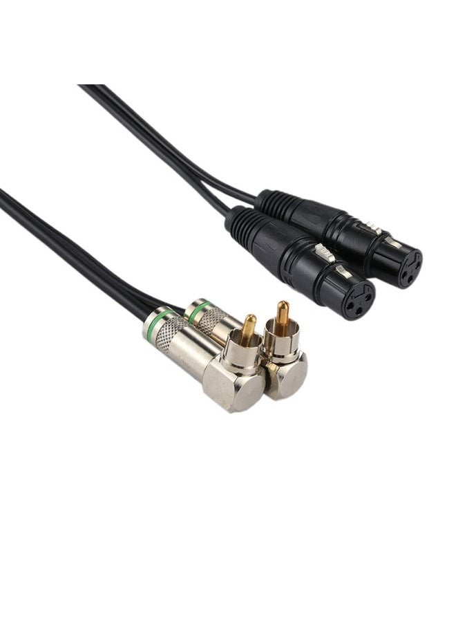 2 RCA Elbow Male to 2 x 3 Pin XLR CANNON Female Audio Connector Adapter Cable for Microphone / Audio Equipment, Total Length: about 34cm - pzsku/Z2515A4065A22BF446F43Z/45/_/1731458465/5329914f-7ebf-4e1b-92fb-fadb839eb1d3