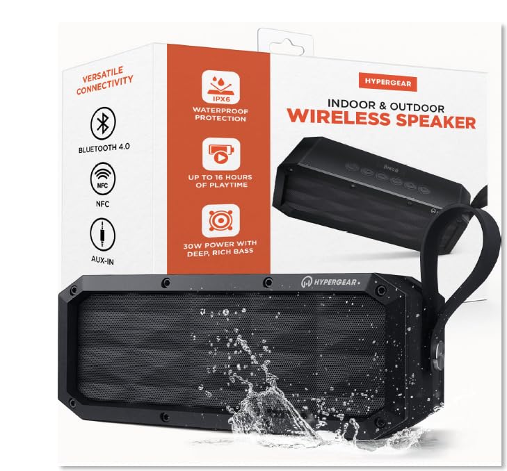 HyperGear BeastXL Bluetooth Speaker - 30W IPX6 Portable Speaker Bluetooth, Linkable Blue Tooth Speakers Outdoor & Indoor Water Resistant Loud Bass Wireless Speakers, Built-in Mic - Image 2