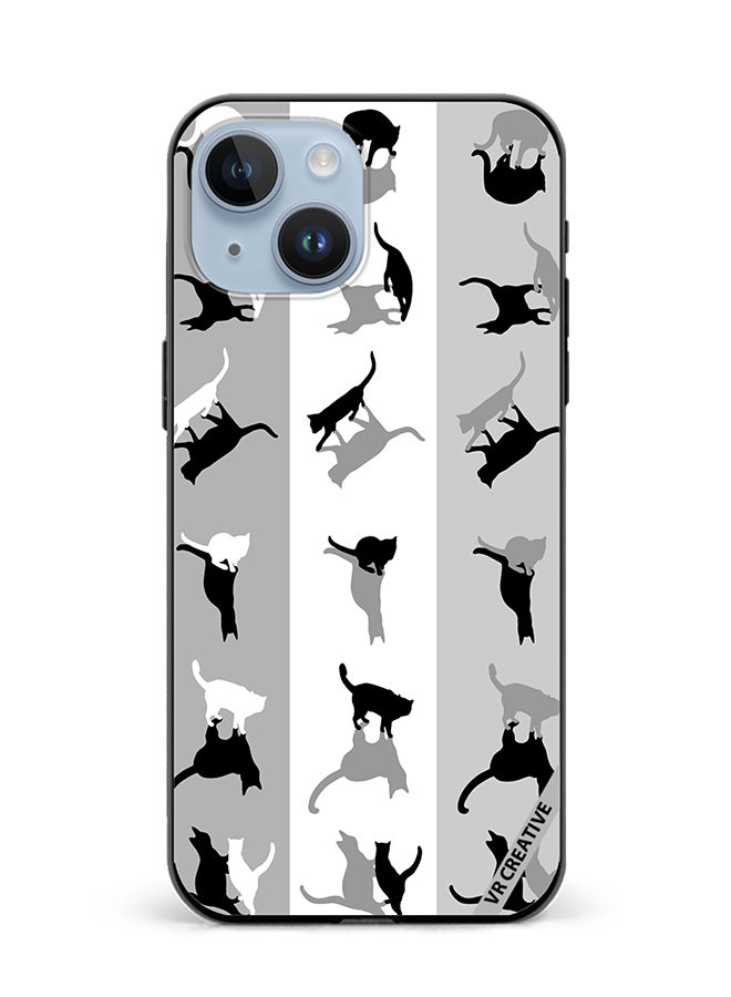VR CREATIVE Protective Case Cover For Apple iPhone 15 Plus Cats Spook Design Multicolour - Image 1