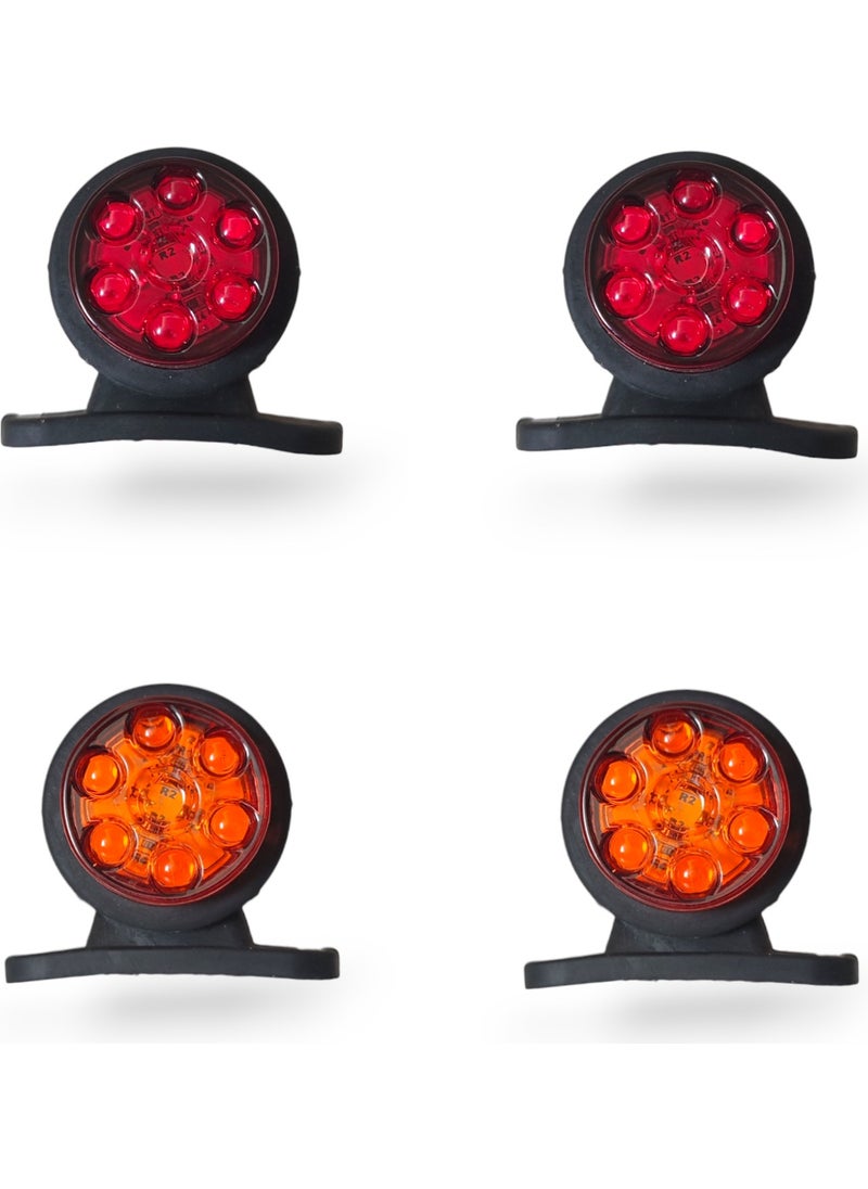 Hilal Shops 12 LED Lens Wedge (Red-Orange) 4 Pieces  - Image 1