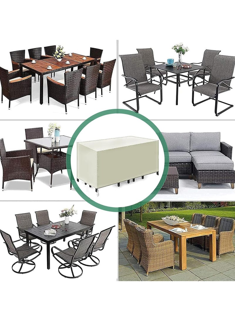 INFOSUN Waterproof Outdoor Furniture Cover 128" L x 82" W x 23" H , Premium Quality Patio Furniture Covers Dust Proof Anti-UV Heavy Duty Durable Sofa Sectional Table & Chair Cover Large - Outdoor Sofa Cover - Outdoor Seating Cover(Beige) - Image 5
