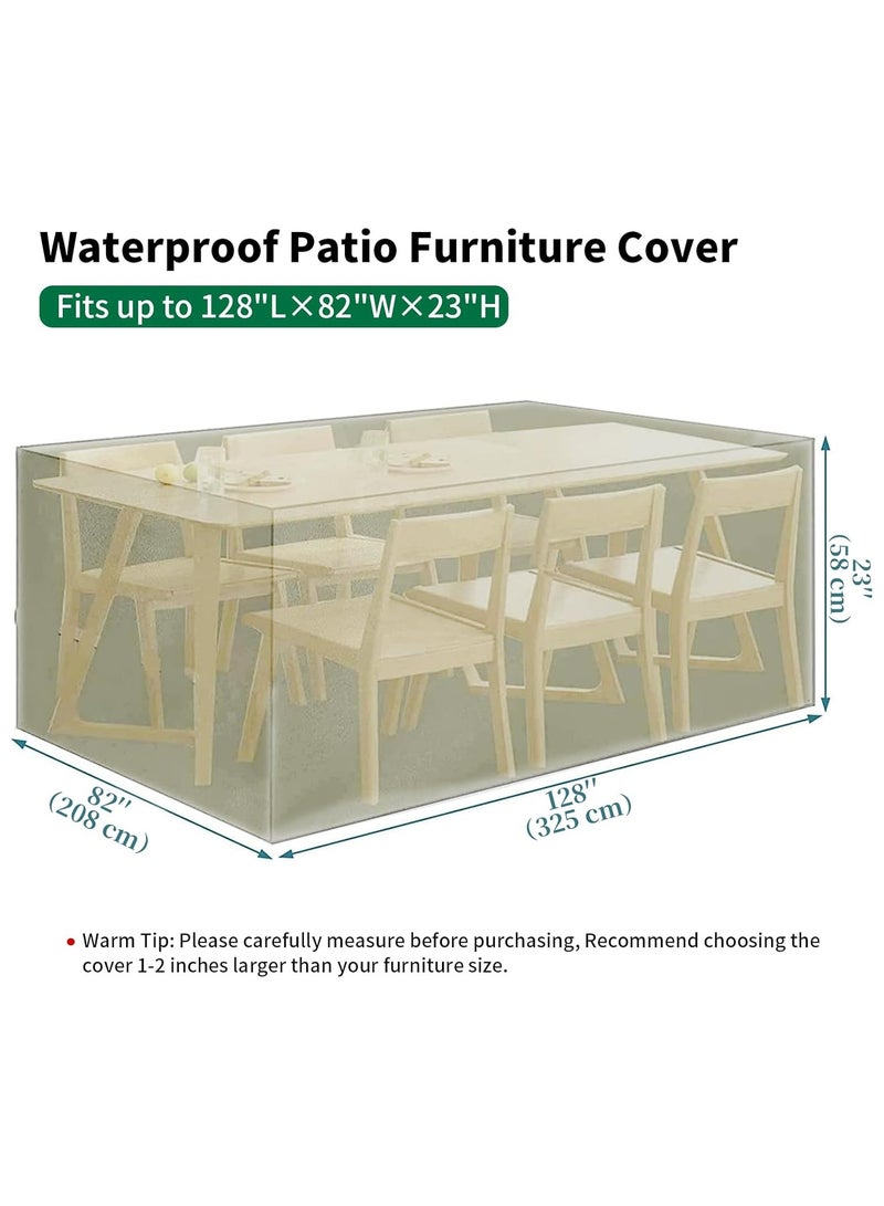 INFOSUN Waterproof Outdoor Furniture Cover 128" L x 82" W x 23" H , Premium Quality Patio Furniture Covers Dust Proof Anti-UV Heavy Duty Durable Sofa Sectional Table & Chair Cover Large - Outdoor Sofa Cover - Outdoor Seating Cover(Beige) - Image 2
