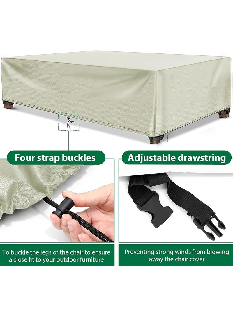 INFOSUN Waterproof Outdoor Furniture Cover 128" L x 82" W x 23" H , Premium Quality Patio Furniture Covers Dust Proof Anti-UV Heavy Duty Durable Sofa Sectional Table & Chair Cover Large - Outdoor Sofa Cover - Outdoor Seating Cover(Beige) - Image 4