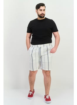 Algspar Men Regular Fit Stripe Drawstring Shorts, White  - Image 4