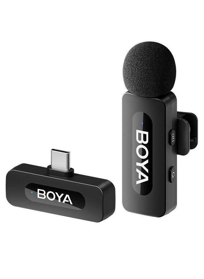BOYA - BOYA BY-V10 wireless microphone Noise Cancellation Lavalier Microphone Mini Mic 100M Transmission microphone for Vlogging TikTok YouTube Content Creators Live Streaming Interview Recording iPhone Android Smartphones Action DSLR Camera Laptop PC - Image 1