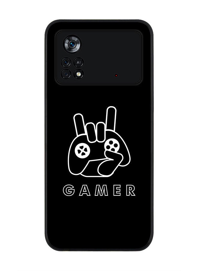 Stylizedd Rugged Black edge case for Poco M4 Pro 4G Slim fit Soft Case Flexible Rubber Edges Anti Drop TPU Gel Thin Cover - Gamer  - Image 1