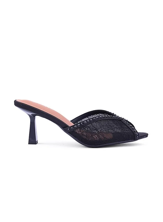 Elegant heel slippers designed for a chic look.