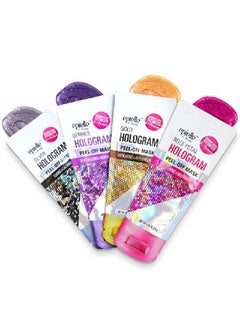 Epielle Hologram Peel Off Face Masks Glitter Peel Off Mask Toning & Calming 8 Variety Packs (Singleuse Testers)  - Image 1