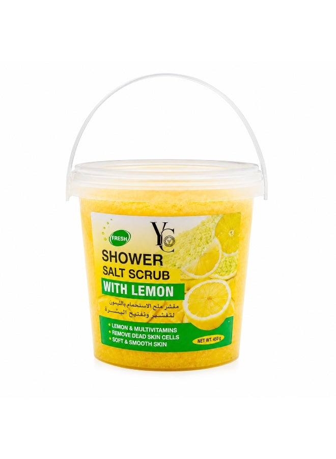 YC Lemon Shower Salt Scrub for Exfoliating, Smoothing & Refreshing Skin, 450g - Image 1