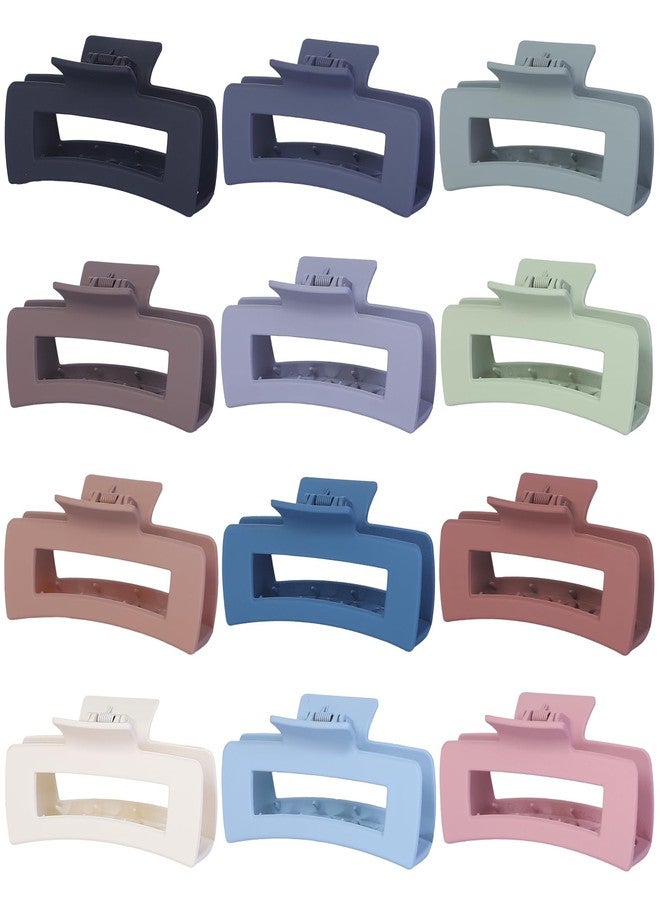 سيسيايبو مشابك شعر سيسايبو - مشبك على شكل مخلب، مقاس 4.1 بوصة، كبير جدًا للشعر الكثيف والطويل والمجعد، 12 قطعة، مصنوعة من المطاط والبلاستيك، تصميم مانع للانزلاق، إكسسوارات شعر للنساء والفتيات - متعدد الألوان - Image 2