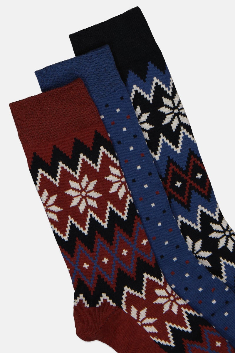 Original Penguin Men 3 Pairs Graphic Print Crew Socks, Multicolor - Image 2