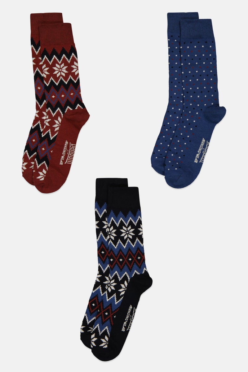 Original Penguin Men 3 Pairs Graphic Print Crew Socks, Multicolor - Image 3