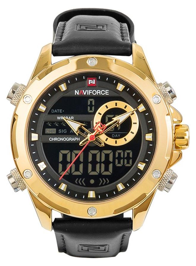 NAVIFORCE Arabic style Lengxiang men's waterproof quartz watch, luxury gift for Ramadan, 30 meters waterproof, stainless steel dial business sports dual display watch - Image 1