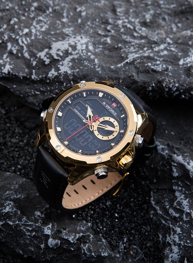 NAVIFORCE Arabic style Lengxiang men's waterproof quartz watch, luxury gift for Ramadan, 30 meters waterproof, stainless steel dial business sports dual display watch - Image 3