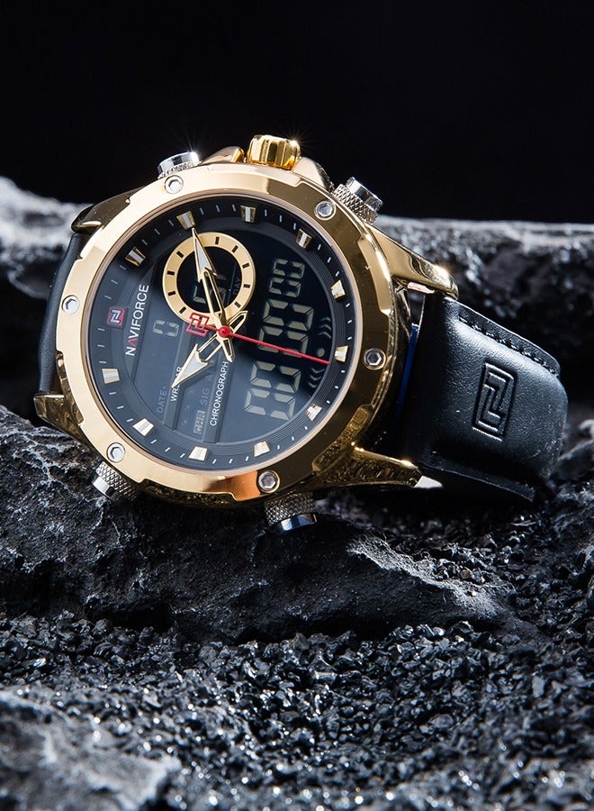 NAVIFORCE Arabic style Lengxiang men's waterproof quartz watch, luxury gift for Ramadan, 30 meters waterproof, stainless steel dial business sports dual display watch - Image 4