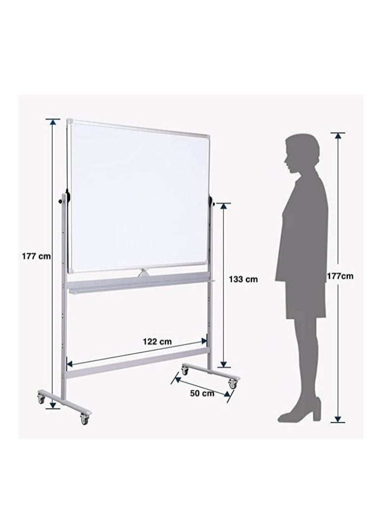 Cool Baby COOLBABY Large Size Rolling Whiteboard  Magnetic Whiteboard with Base Double Sided Adjustable Height Dry Wipe Board  Mobile with Easel  Suitable for Home Offices and Schools  - Image 3