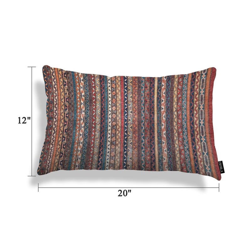 EKOBLA Turkish Carpet Rectangle Pillow Cases Vintage Persian Oriental Waist Lumber Cotton Linen Cushion Cover Oblong Rectangle Pillowcase for Men Women Home Decoration Bedroom 12x20 Inches - Image 5