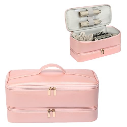 GENCAM Double-Layer Carrying Case for Shark Flexstyle, Travel Case for Shark Flexstyle/FlexFusion, Portable Storage Organizer bag for Shark Flexstyle/Dyson Airwrap Styler and Attachments (Rose Pink) - Image 1