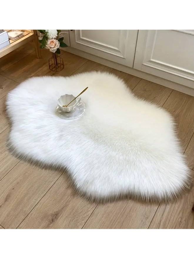 Modern Handmade Silky Soft Sheepskin Floor Mat For home Bedroom White 90 x 130cm - pzsku/Z25161FC1661618E676E8Z/45/_/1735355444/de9d8bd6-f381-4d8b-b8b6-3efa3d874b2b