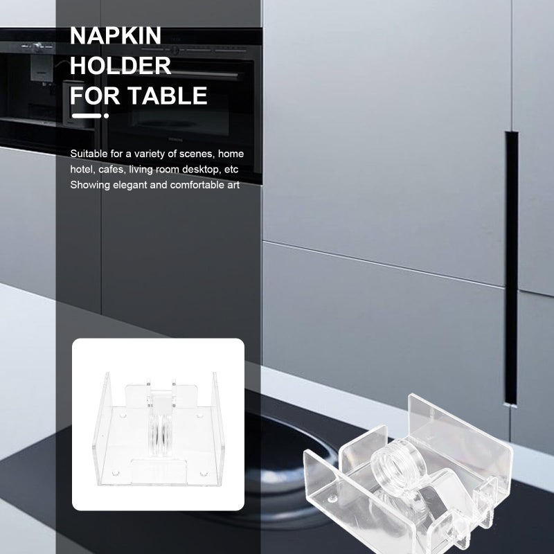 Modern Acrylic Square Napkin Holder Paper Towel Dispenser Tray for Kitchen Dining Table - Image 5