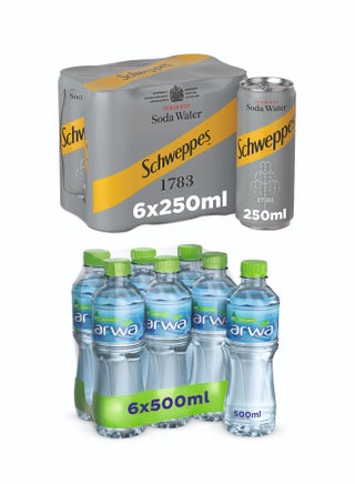 Soda Can +Arwa Water Pet Bottle