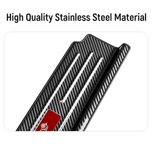 Bercicci 4PCS Door Sill Guards for Jeep 2018-2026 Wrangler JL JLU & 2020-2026 Gladiator JT Accessories Stainless Steel Material Red Trim Door Sill Protector Carbon Fiber Front Rear Door Entry Guard - Image 5
