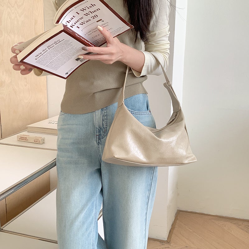 Women's PU Leather Shoulder Bag, Retro Vintage Commuter Handbag - Image 2
