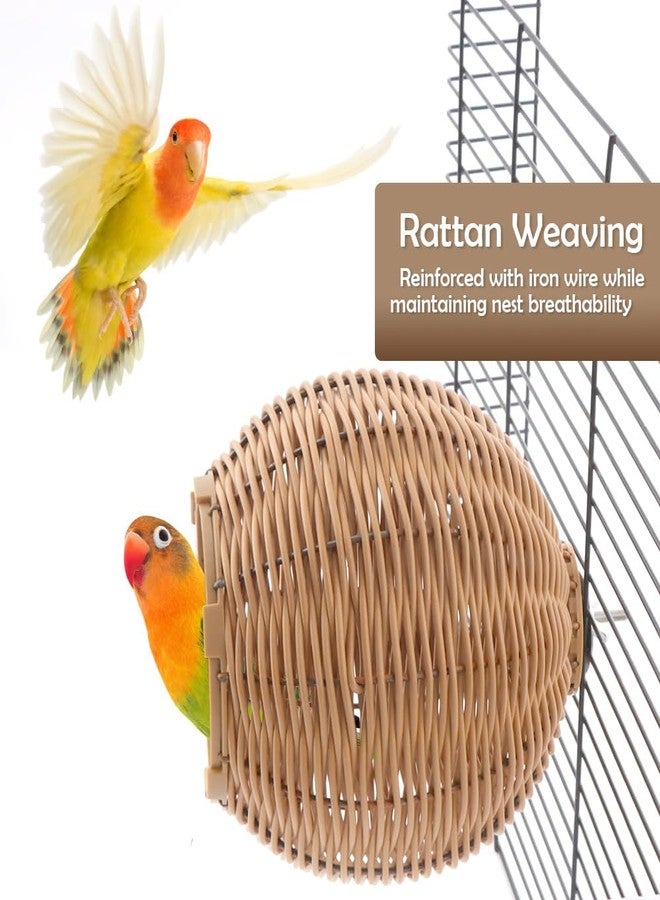 VTurboWay Rattan Bird Nest Chew Resistant Nest House Parrot Egg Laying and Breeding Nest for Bird Parrot Cockatiel Budgie Parakeet Finch Canary - Image 3