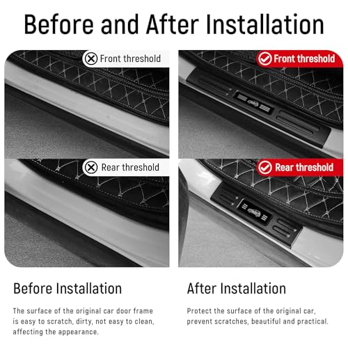 Bercicci 4PCS Door Sill Protector for Toyota RAV4 2025 2024 2023 2022 2021 2020 2019 Hybrid, Prime (PHEV) Accessories Matte Black ABS Material Front and Rear Door Car Pedal Kick Protection - Image 2
