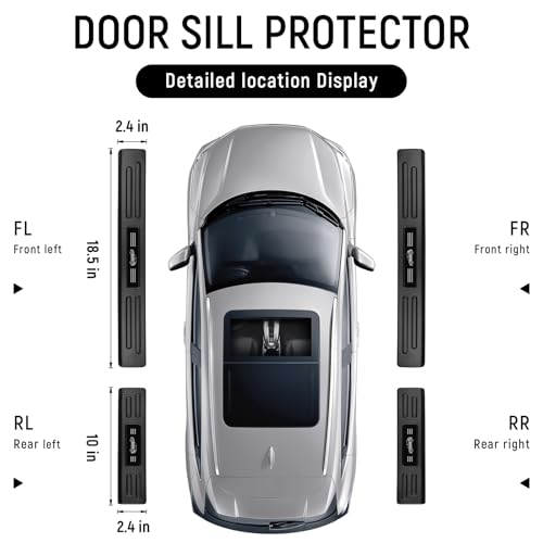 Bercicci 4PCS Door Sill Protector for Toyota RAV4 2025 2024 2023 2022 2021 2020 2019 Hybrid, Prime (PHEV) Accessories Matte Black ABS Material Front and Rear Door Car Pedal Kick Protection - Image 5